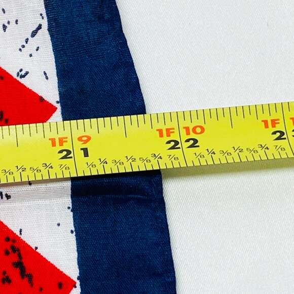 Patriotic Red White & Blue Bandana 100% Cotton Stars & Zigzag Print  Square - Picture 12 of 12